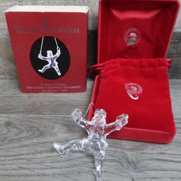 Waterford Crystal 12 Days Of Christmas Day 10 Ten Lords Leaping - Picture 1 of 4